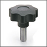 POMELLO A LOBI D.50MM IN NYLON CON PERNO Fil.M8x50 12021850